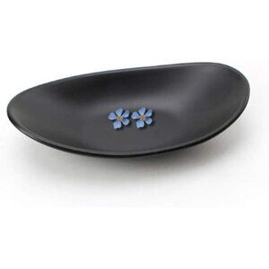 Black Ring Jewelry Tray Organizer Decorative Oval Dish for Dresser and Key Bowl